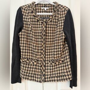 Cabi # 978 Chic Houndstooth Jacket with Black Sleeves
